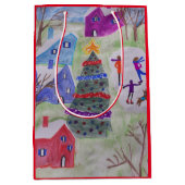 kerstdorp medium cadeauzakje (Voorkant)