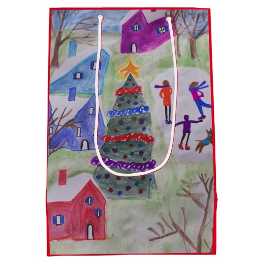 kerstdorp medium cadeauzakje (Achterkant)