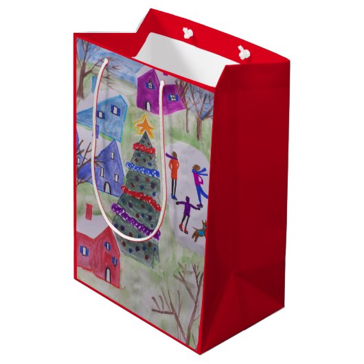 kerstdorp medium cadeauzakje (Achterkant Gekanteld)