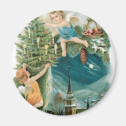 Kerstdorp met Angels Magneet (Voorkant)