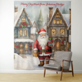 Kerstdorp met de Kerstman Wandkleed (In situ)