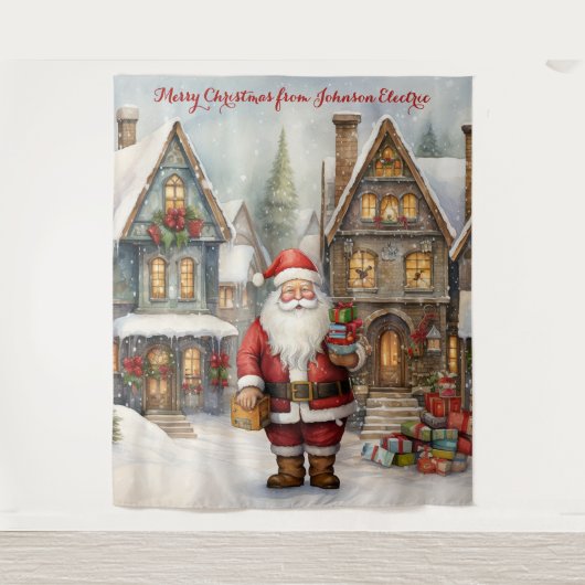 Kerstdorp met de Kerstman Wandkleed (Voorkant)