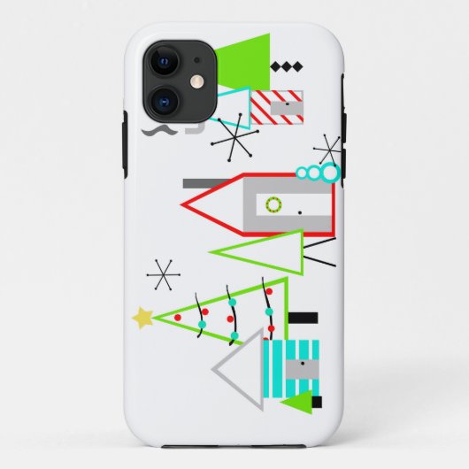 kerstdorp mid century modern Case-Mate iPhone case (Achterkant)