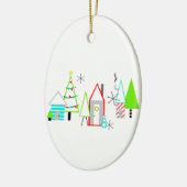kerstdorp mid century modern keramisch ornament (Links)