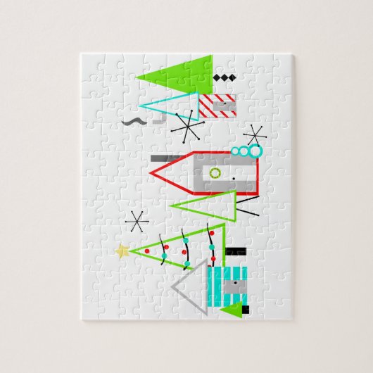 kerstdorp midden eeuw moderne legpuzzel (Verticaal)