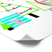 kerstdorp midden eeuw moderne poster (Hoek)