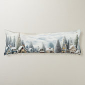 Kerstdorp onder sneeuw lichaamskussen (Voorkant)