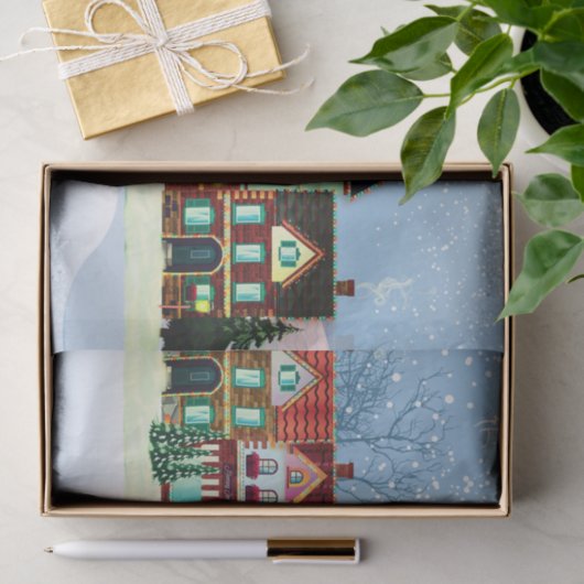 Kerstdorp — Ontwerpen  Tissuepapier (Geschenk)
