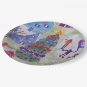 kerstdorp papieren bordje (Gekanteld)