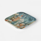 kerstdorp papieren bordje (Gebogen)