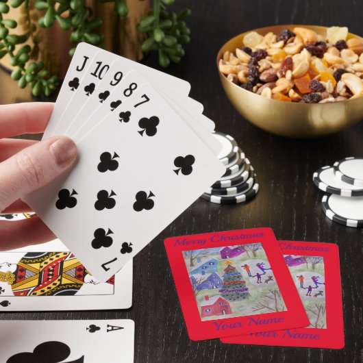 kerstdorp pokerkaarten (Insitu)