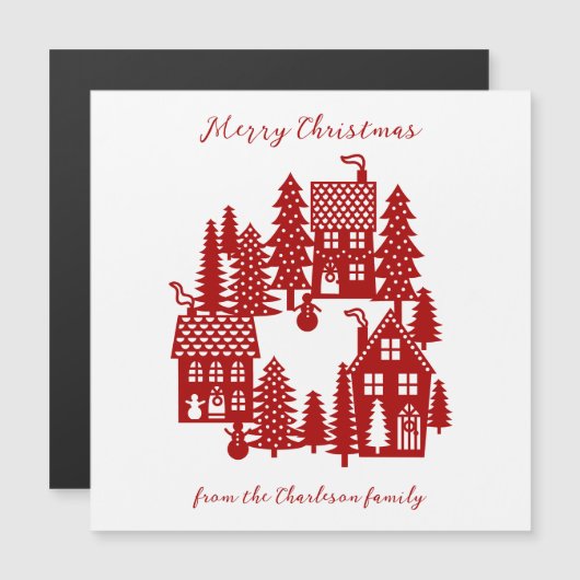 Kerstdorp Rood en wit (Voorkant / Achterkant)