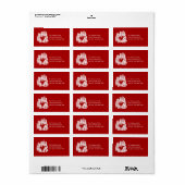 Kerstdorp Rood en Wit Retouradres Etiket (Full Sheet)