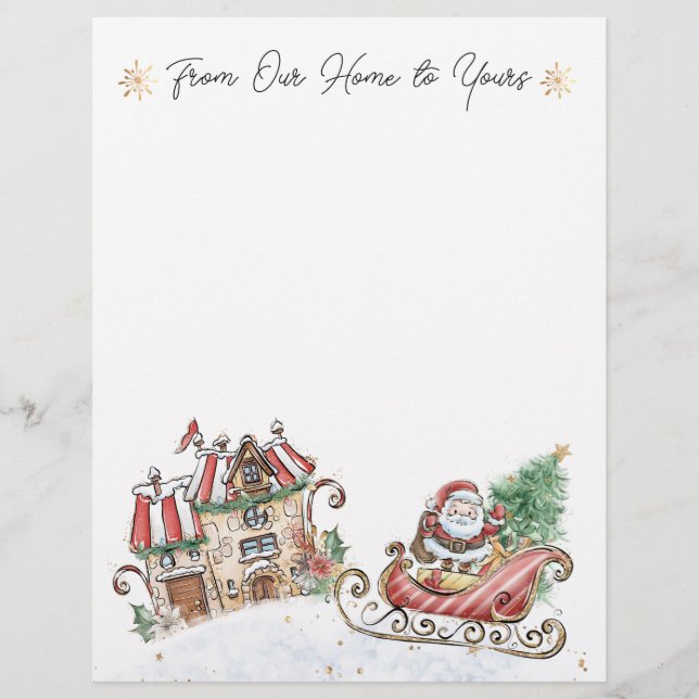 Kerstdorp Santa Cadeaus Letterhead Briefhoofd (Voorkant)
