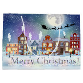 Kerstdorp Santa en Sleigh Groot Cadeauzakje (Achterkant)