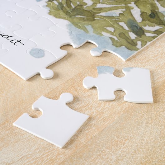 Kerstdorp Santa Snowmen Waterverf Legpuzzel (Zijkant)