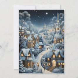 Kerstdorp Scene Feestdagenkaart