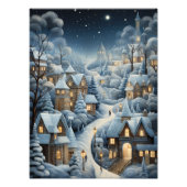 Kerstdorp Scene Foto Afdruk (Voorkant)