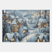 Kerstdorp Scene Inpakpapier Vel (Voorkant 2)