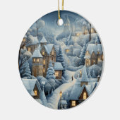 Kerstdorp Scene Keramisch Ornament (Links)