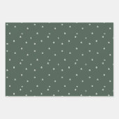 Kerstdorp schattige eenvoudige drie kleuren vakant inpakpapier vel (Voorkant)