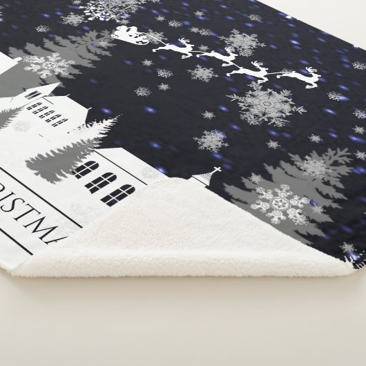 Kerstdorp Sherpa Blanket Sherpa Deken (3/4)