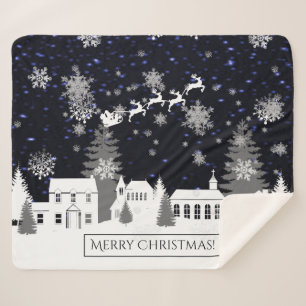 Kerstdorp Sherpa Blanket Sherpa Deken