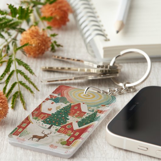 kerstdorp sleutelhanger (Voorkant Rechts)