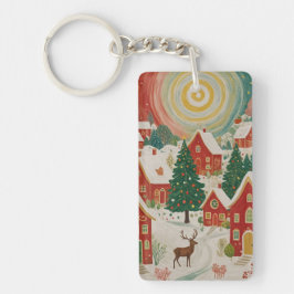 kerstdorp sleutelhanger