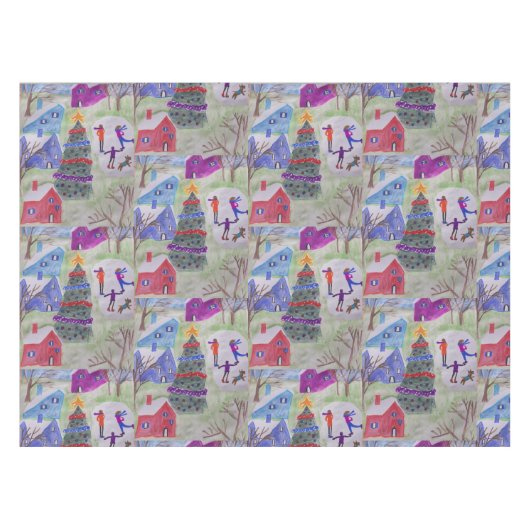 kerstdorp tafelkleed (Voorkant (Horizontaal))