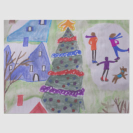 kerstdorp tissuepapier