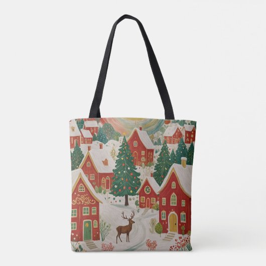 kerstdorp tote bag (Achterkant)