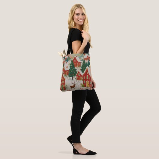 kerstdorp tote bag (Op model)
