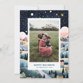 Kerstdorp Twee foto Kerstkaart (Voorkant)