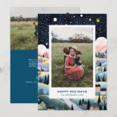 Kerstdorp Twee foto Kerstkaart (Voorkant / Achterkant)