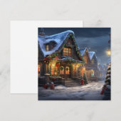 Kerstdorp vakantie wenskaart feestdagenkaart (Voorkant / Achterkant)