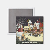 kerstdorp, voeg tekst toe magneet (Voorkant / Achterkant)