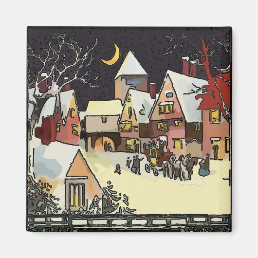 kerstdorp, voeg tekst toe magneet (Voorkant)
