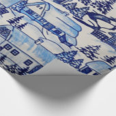 kerstdorp voor de kerst/huis-van-Grosch Cadeaupapier (Hoek)