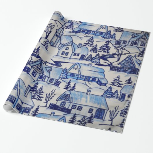 kerstdorp voor de kerst/huis-van-Grosch Cadeaupapier (Uitgerold)