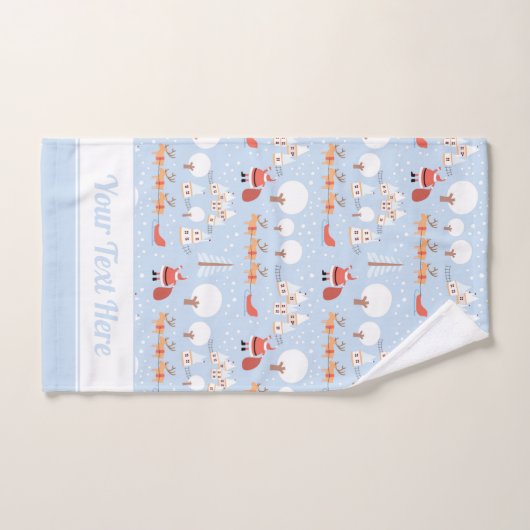 Kerstdorp voor feestdagen en rendieren voor kerstm bad handdoek (Handdoek)