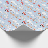 Kerstdorp voor feestdagen en rendieren voor kerstm cadeaupapier (Hoek)