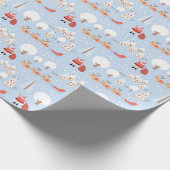 Kerstdorp voor feestdagen en rendieren voor kerstm cadeaupapier (Hoek)