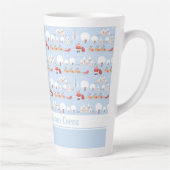 Kerstdorp voor feestdagen en rendieren voor kerstm latte mok (Rechts)