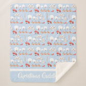 Kerstdorp voor feestdagen en rendieren voor kerstm sherpa deken (Voorkant)