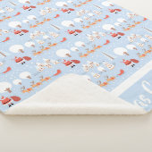 Kerstdorp voor feestdagen en rendieren voor kerstm sherpa deken (3/4)