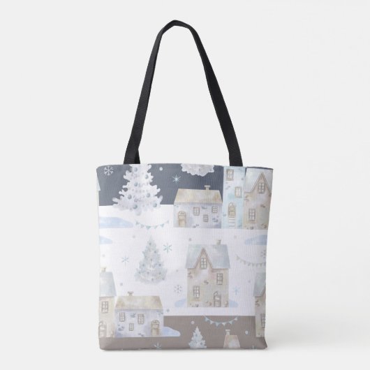 Kerstdorp Winter Holiday Shoping Tote Bag (Achterkant)
