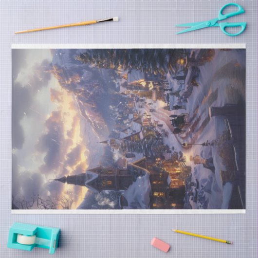 Kerstdorp Winter Wonderland #1 Decoupage Tissuepapier (Craft)