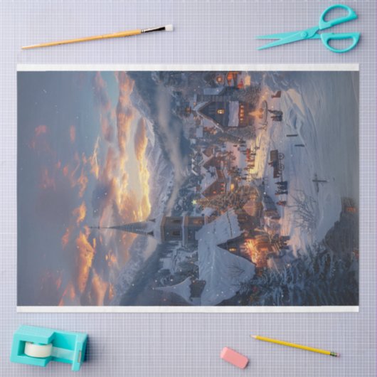 Kerstdorp Winter Wonderland #2 Decoupage Tissuepapier (Craft)