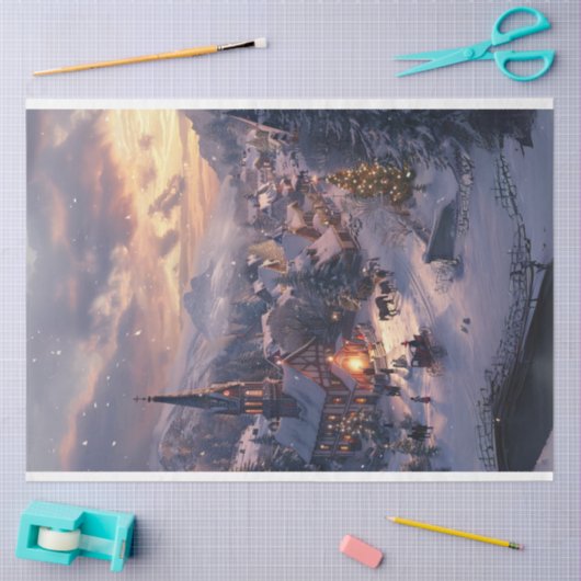 Kerstdorp Winter Wonderland #3 Decoupage Tissuepapier (Craft)